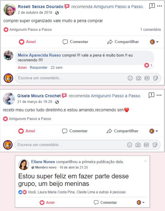 depoimento de pessoas que compraram o amigurimi